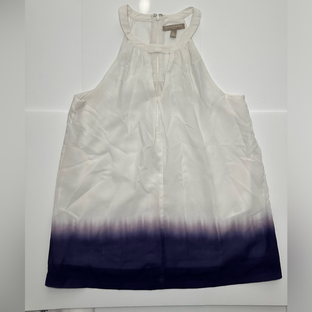 Banana Republic Sleeveless Purple & White Ombré Blouse